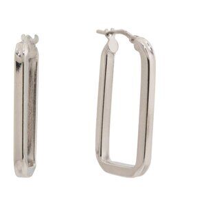 FREMADA Silver Made In Italy Sterling Silver Rectangle Hoop Earrings